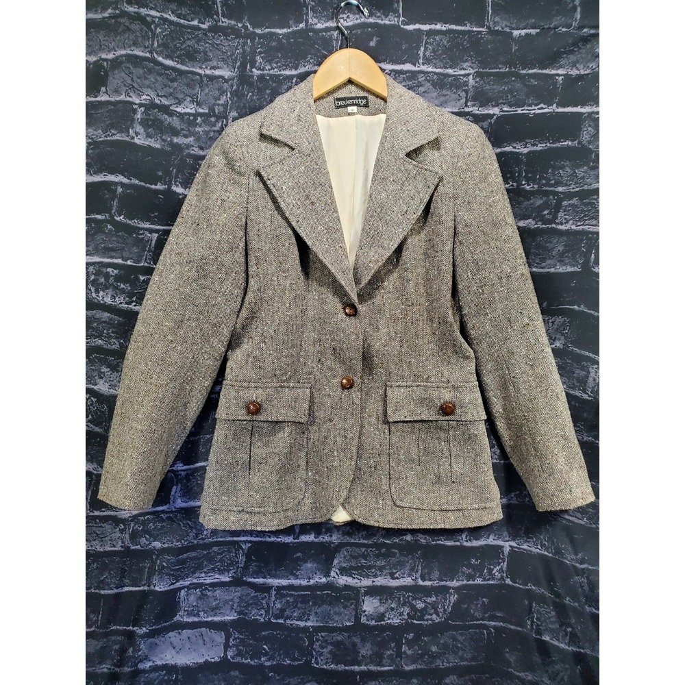 VTG‎ Breckenridge Blazer Jacket ILGWU USA Elbow Patches Heritage Equestrian Sz 8